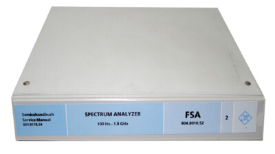 Servicehandbuch R&S Spectrum Analyzer  FSA 804.8178.24-2 Band 2
