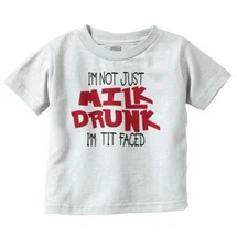 Milk Drunk Funny Newborn Outfit Shower Gift Toddler Boy Girl Youth T Shirt Tee