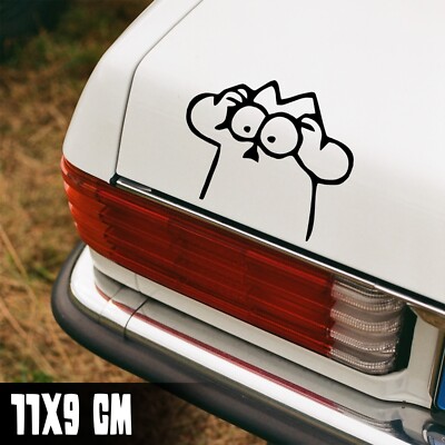 AUTO AUFKLEBER ''SIMON'S CAT GLOTZT'' 11X9CM KATZE TUNING JDM FUN STICKER #0301