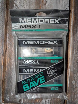 NOS Memorex  MRX Normal  Bias  60 minute  2-Pack  Audio  Cassette  Tapes Sealed