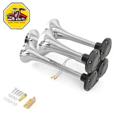 12v24v Semi Truck Air Horn 150db Quad Trumpet 4 Horns Kit For Car Train Boat