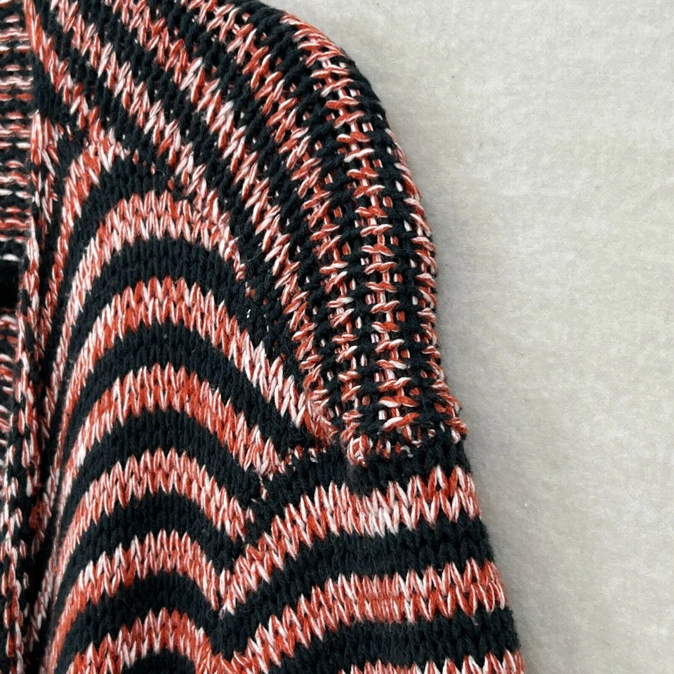 Volcom Sweater Womens Small Red Black Swayed Wrap Waterfall Open Drape Front - Image 3 of 4