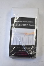 Hotel Luxury Collection Queen/King Ruffled Bed Skirt 16" Drop White Elegance