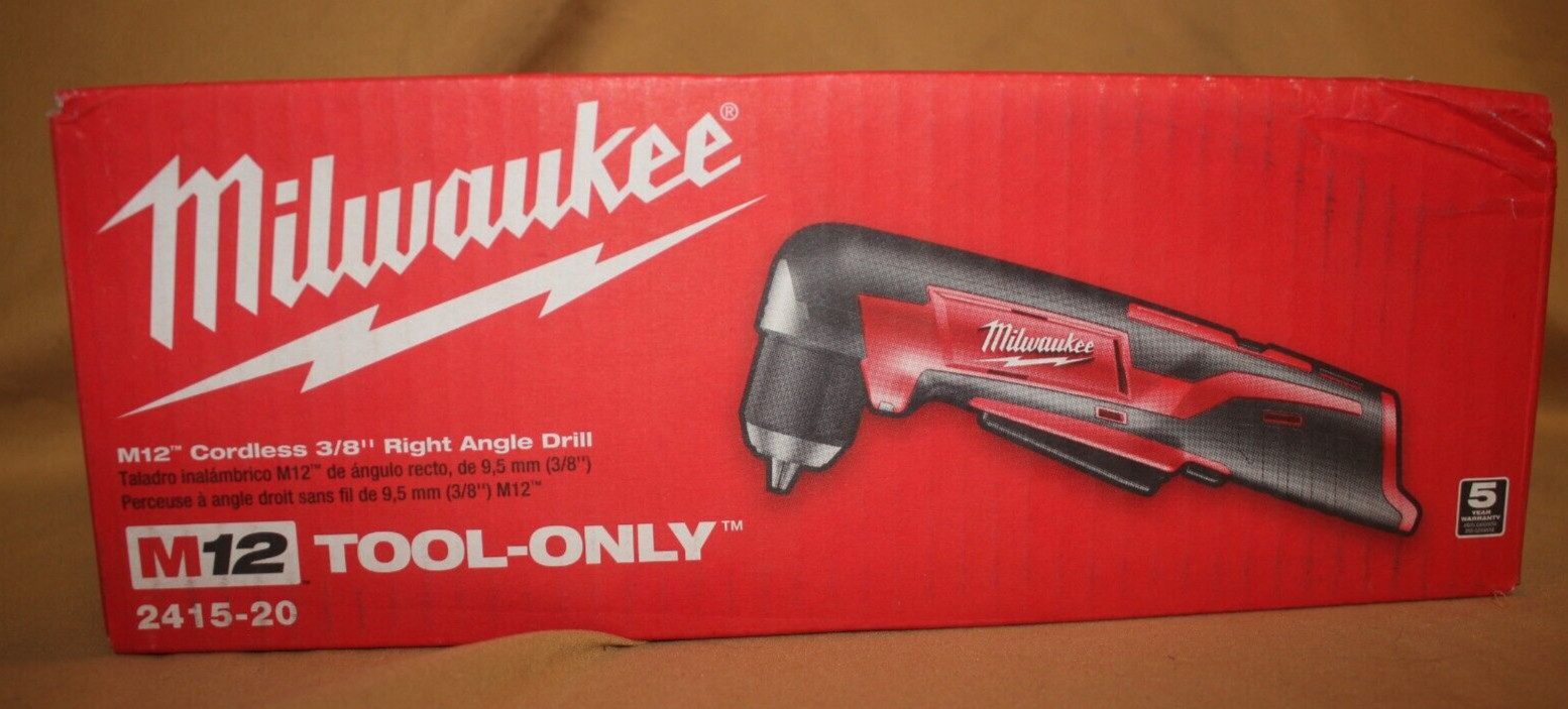 Milwaukee 2415-20 12V Cordless Right Angle Drill/Driver(Tool Only) Free Shipping