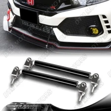 100mm Adjustable Black Bumper Splitter Lip Spoiler Strut Support Rod Tie Bar