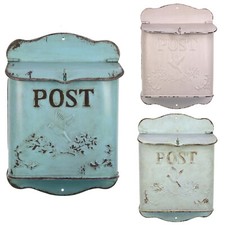 Briefkasten Briefbox Vintage Shabby hellgrün türkis antik 34 cm Landhaus Vogel