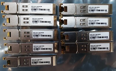 Lot of 9 1000Base-TX SFP Copper 100M RJ-45 SFP-1G-AR-NON Transceivers