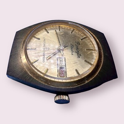 VINTAGE REMINGTON ELECTRA 23 MENS WRIST WATCH GOLD TONE FOR PARTS
