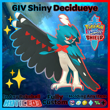 DECIDUEYE ✨ Ultra SHINY 6IV ✨ Pokemon SWORD and SHIELD lv100 +EVs Alolan Starter