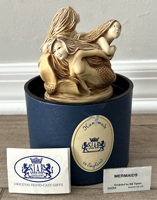 S.I.A.B England 3 Mermaid Resin Treasure Chest Jewelry Trinket