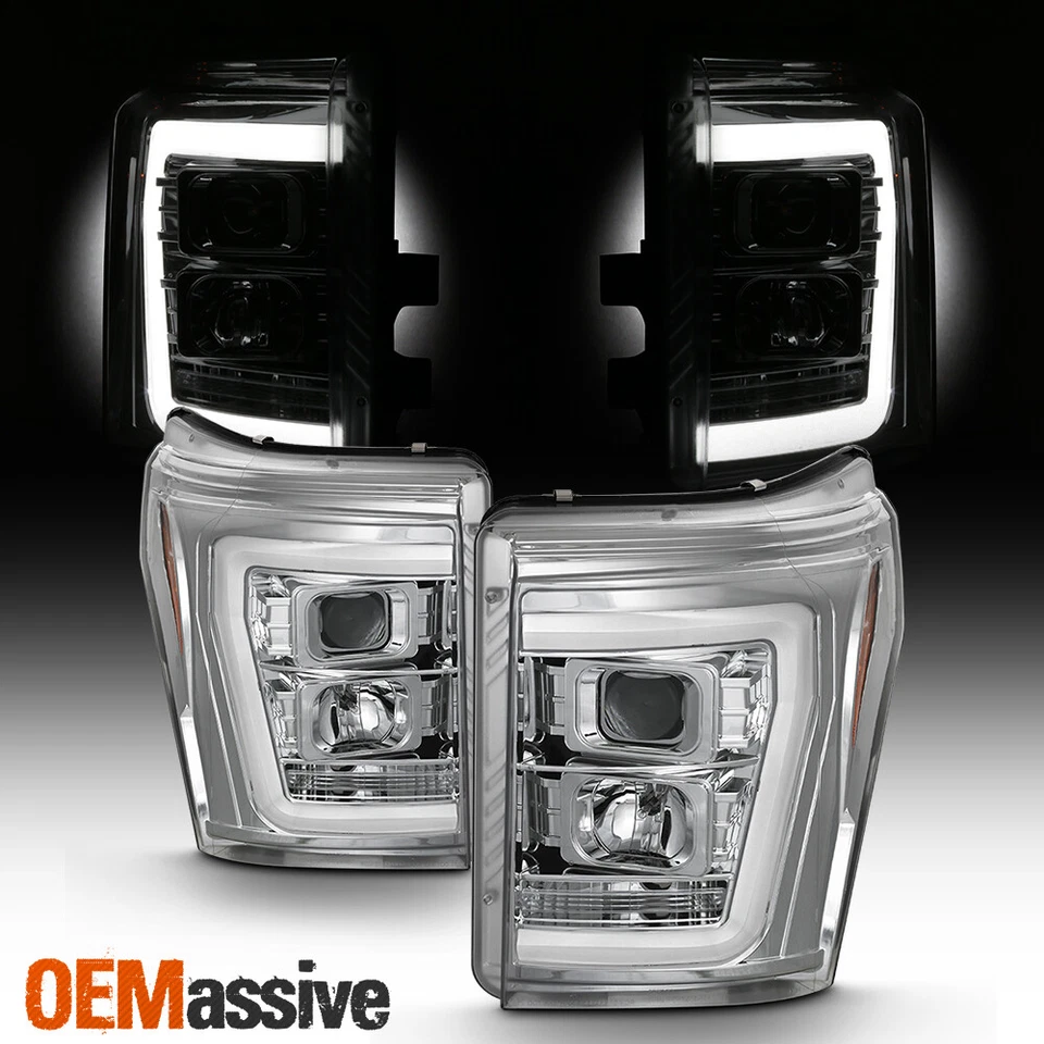 Faros proyectores barra de luz Super Duty cromados para Ford F-250 F-350 F450 11-16 Foto 2 de 4