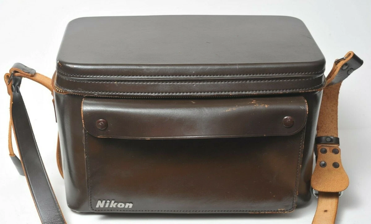 Vintage Nikon hard leather camera bag with purple velvet covered metal  inserts | eBay