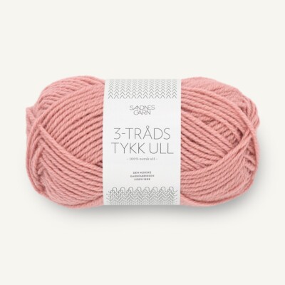 3-TRÅDS TYKK ULL von SANDNES GARN - GAMMELROSA (4023) - 50 g / ca. 68 m Wolle