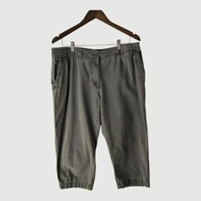 VTG L.L. Bean Womens Favorite Fit Straight Leg Capri Pants Olive Green Sz 16 REG