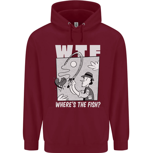 Wheres the Fish WTF Funny Fishing Fisherman Childrens Kids Hoodie - Picture 64 of 74