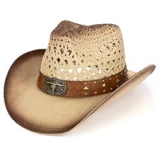 Cowboy Hat,Cowgirl Hat,Cowboy Hats for Women/Mens Synthetic straw Yellow brown