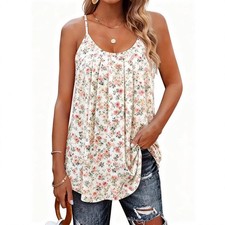 Débardeur Camisole Fleurs Pour Femmes Sans Manches Polyester Été Décontracté