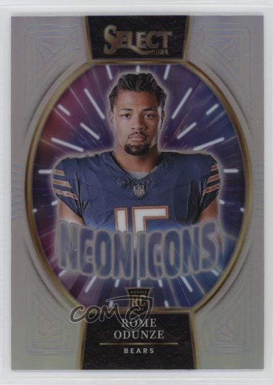 2024 Panini Select Neon Icons Silver Prizm Rome Odunze #5 Rookie RC 1oa8