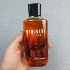 Bath  Body Works MAHOGANY WOODS 2-IN-1 Hair  Body Wash For Men 10 oz New