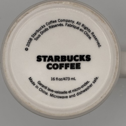 2008 Starbucks Coffee Mug 16oz Dual Logo Siren Brown Green Vintage Rare - Bild 4 von 8
