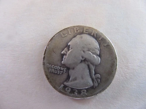 1938-P Washington Silver Quarter Circulated Condition  -VG   [ACTUAL COIN] #1