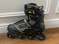 Roller Derby Men's Aerio Q-60 Inline Roller blade Skates-Size 11-NEW-BLK/GRY/YEL