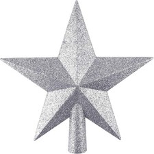 4.3 inches , Glitter Star Mini Christmas Tree Topper Shatter-Proof Small