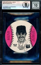 Nolan Ryan Gem Mint 10 Beckett BAS Signed 1978 Wiffle Ball Discs Autograph