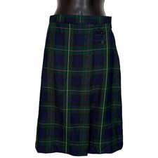 VINTAGE LANDS END TARTAN PLAID SCHOOL GIRL PLEATED SKIRT, PREPPY OLD MONEY SZ 6