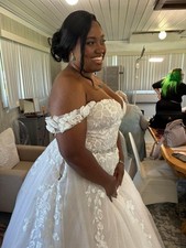 Amarra Style Kate 84395 wedding dress US size 18. Champagne color