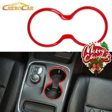 Red Gear Shift Cup Holder Cover Trim Overlay For 2011-21 Durango/Grand Cherokee