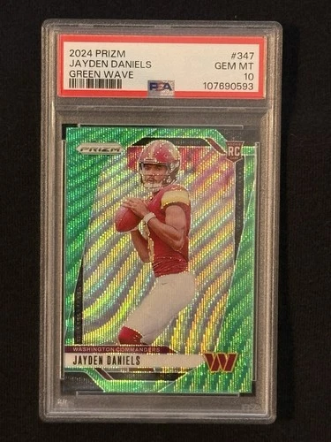 2024 Panini Prizm - Rookies Jayden Daniels #347 Green Wave Prizm (RC)