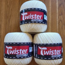 3x100g TWISTER H&auml;kelgarn 100 -Baumwolle mercerisisiert 100g 580m versch. Farben