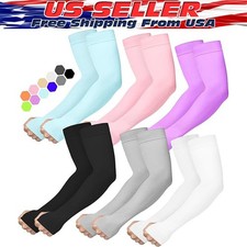 Cooling Arm Sleeves Cover UVSun Protection Sports Outdoor For Men Women
