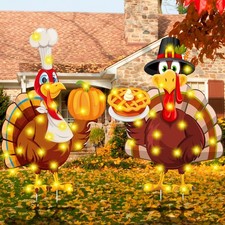 Soaoo 2 Pack Thanksgiving Turkey Yard about 32 x 12 inches, as pictures shown