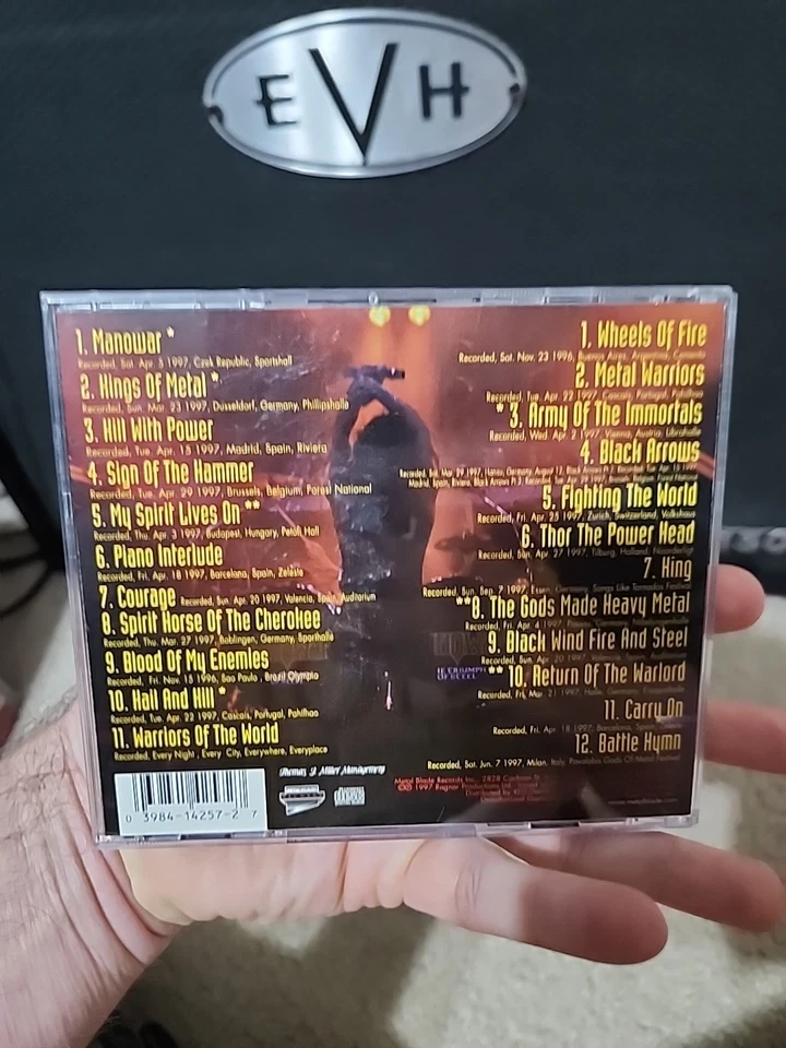 Manowar Live Hell On Wheels набор из 2 компакт-дисков металлическое лезвие 1997 1-й выпуск очень хорошее состояние++  - Изображение 4 из 4