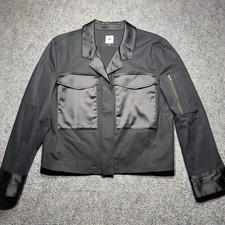 Cabi Black Stretchy Travelers Full Zip Motorcycle Collared Jack M Women's
