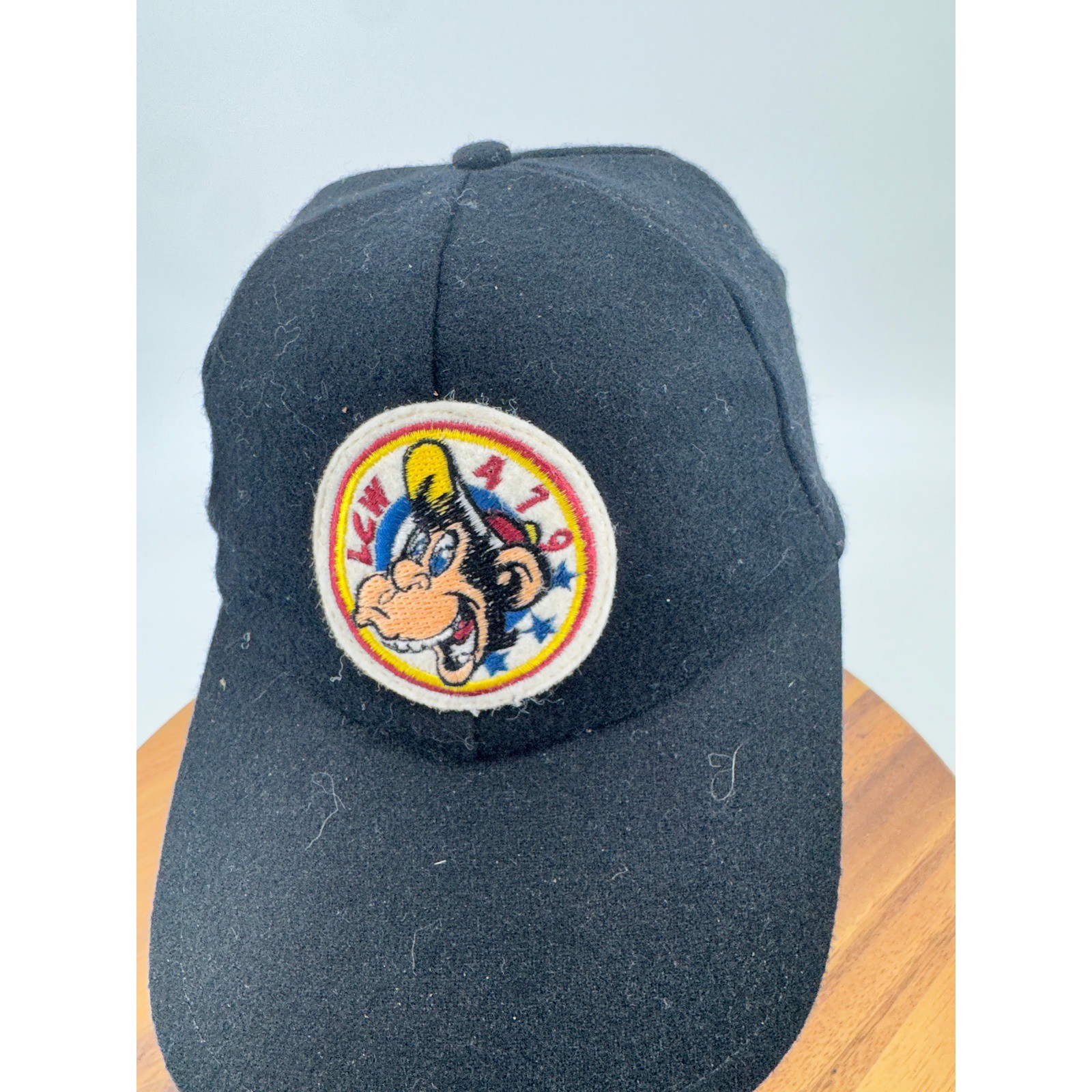 Vintage Monkey Character Patch Black Baseball Cap… - image 3