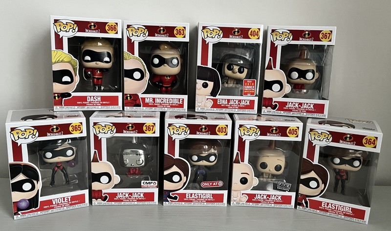 Incredibles Funko Pop Set x9 Bundle Funko Disney Pixar 2018