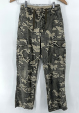 Vtg One Tuff Brand OTB Camo Cargo Pants Boys Youth 12 Hunting Grunge 24"W Skater