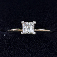 Tiffany & Co. Platinum Solitaire Engagement Ring 0.63cts Square Diamond Size V