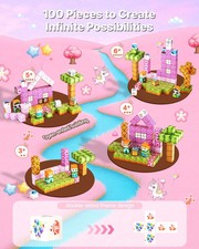 Magnetic Blocks, 100 PCS Princess Castle Set, Magnetic Building Cubes for Kids,