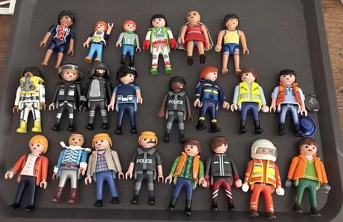 Playmobil Vintage Figure Lot Of 22 Different With Accessories Astronaut, Police