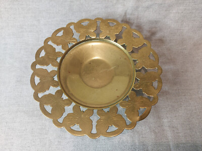 Vintage Messing Schmetterling Rand Design Schmuck Sockel Schale A