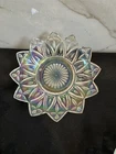 4 Federal Carnival Iridescent Glass Petal Nut Bowls/plates 5 1/4" Vintage
