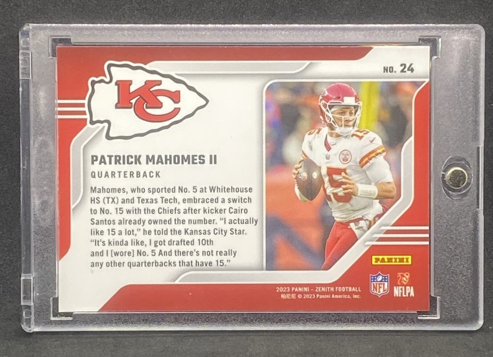 Patrick Mahomes RARE CARTE D'INVESTISSEMENT RÉFRACTEUR OR SSP PANINI