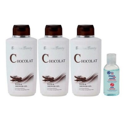 Bettina Barty Chocolat Bath & Shower Gel 3x500 ml + Gratis Hygiene Handgel 50 ml