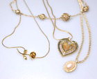 vtg to now Monet Gold Tone Necklace chain Lot rhinestone - Read * Xd19