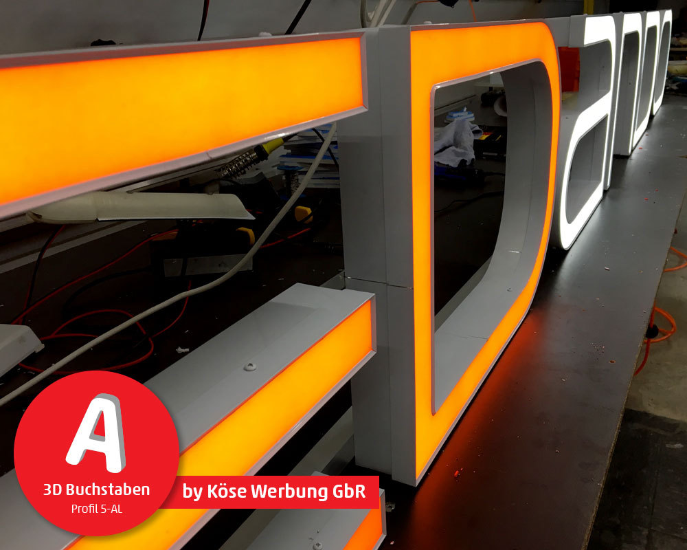 3D Leuchtbuchstaben Frontleuchter 30cm