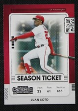 2021 Contenders Base Season Ticket #72 Juan Soto - Washington Nationals